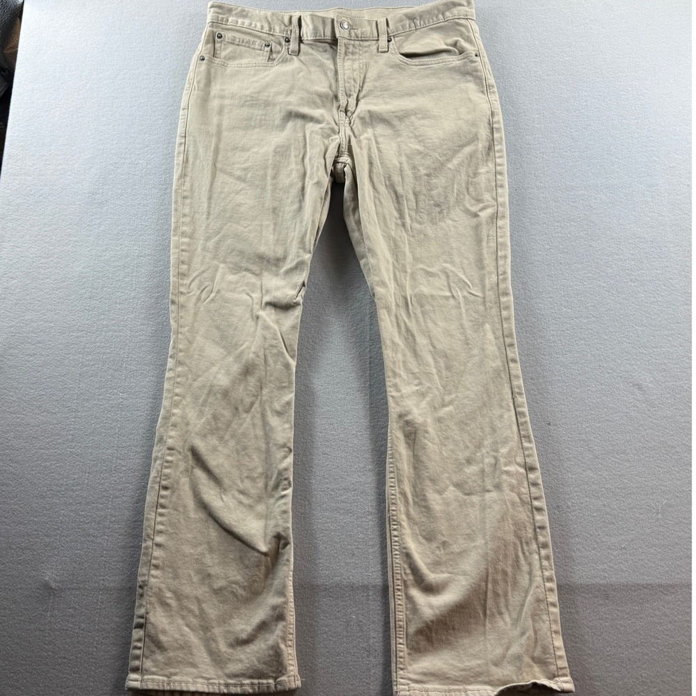 Old Navy Boot-Cut Pants Mens 36x34 (Fit 35x31) Tan Built-In Flex Twill